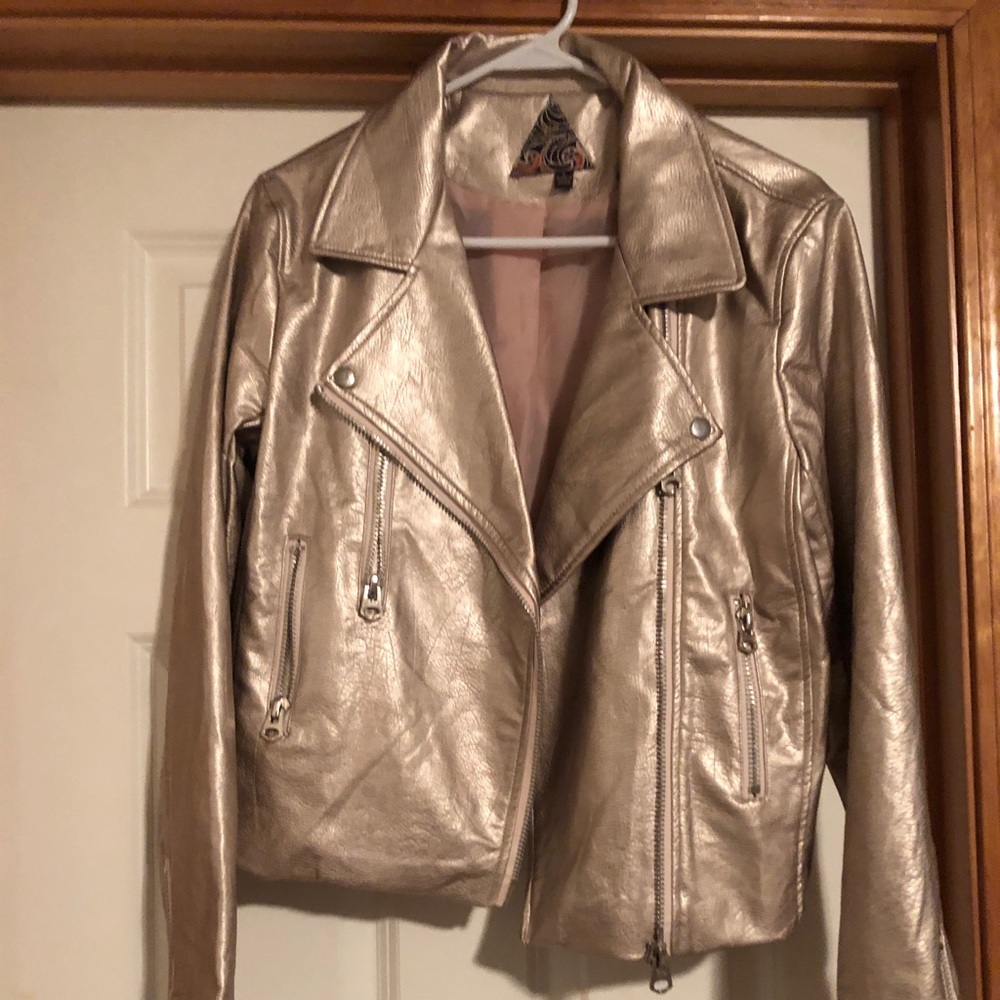 Gold leather jacket